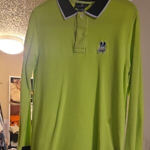 Psycho Bunny Men's Lime Green Polo Shirt